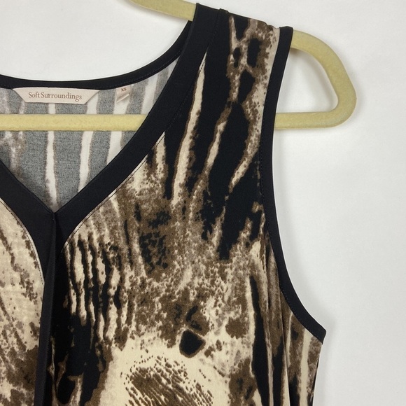 Soft Surroundings Extravaganza Animal Print Uneven Hem Handkerchief Dress Beach - Picture 10 of 16